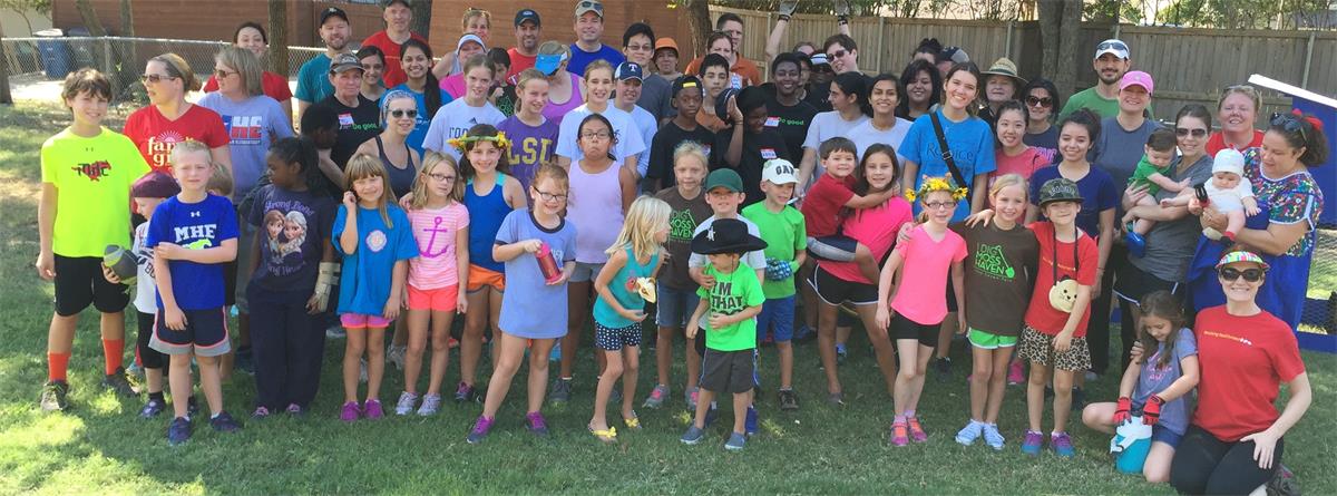 Volunteers at a workday